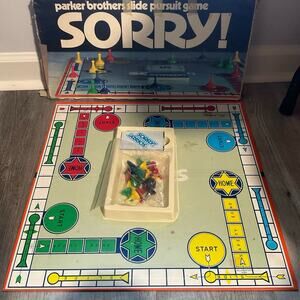 SORRY! BOARD GAME PARKER BROTHERS 1972 COMPLETE